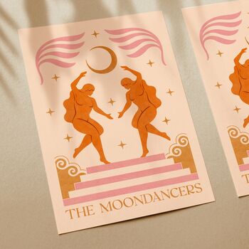 Moon Dancers, Alternative, Bohemian Celestial Floral Art Print, 2 of 3