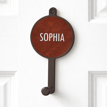Personalised Coat Hooks With Leather Insert, 8 of 9