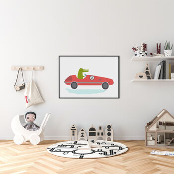Racing Car Print, Kids Room Art, 3 of 4