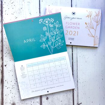 2021 Wall Calendar Grow Your Own Flower Garden By Border In A Box ...