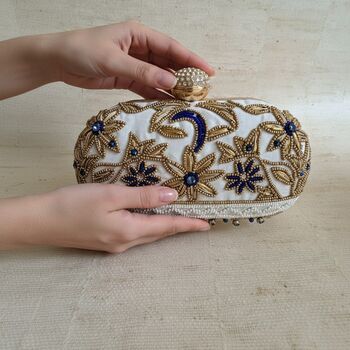 Oval Off White Clutch Bag, 3 of 9