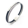 Sleek Black Stainless Steel And Leather Men's Bracelet, thumbnail 7 of 7