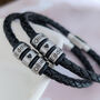 Personalised Men's Leather Bracelet – Custom Engraved Name Ring Bracelet Gift For Dad, thumbnail 5 of 12