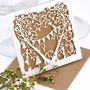 Garden Party Wedding Laser Cut Card In Eco Craft, thumbnail 2 of 7