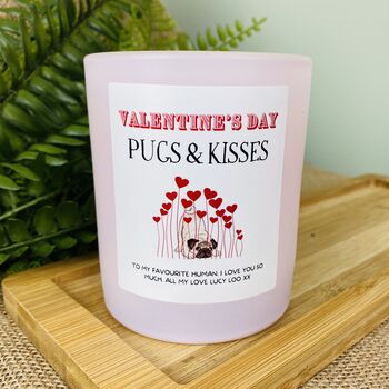 Personalised Pug Valentines Candle Gift, 3 of 12