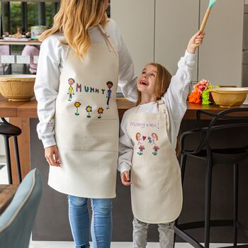 Mummy's Apron Personalised With Child's Drawing, 3 of 5