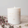 Gift For Bride Wedding Date Luxury Engraved Candle, thumbnail 1 of 11