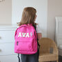 Personalised Kids Backpack With Chenille Letters And Fun Motifs – Custom Nursery And School Bag, thumbnail 10 of 10
