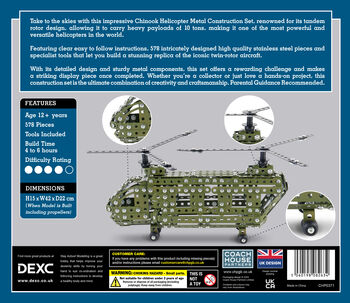 Make Your Own Chinook Helicopter Metal Construction Set, 9 of 9
