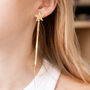 Gold Colour Star And Chain Long Drop Earrings, thumbnail 1 of 2