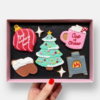 Personalised Cosy Christmas Letterbox Iced Cookies, 2 of 12