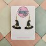 Witch's Hat Glitter Resin Earrings / Halloween Jewellery / Gothic Style Jewellery Shimmering Midnight Glitter / Gift For Witches, thumbnail 1 of 5