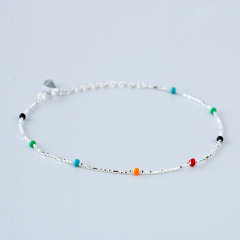Sterling Silver Colourful Bead Bracelet, 2 of 5
