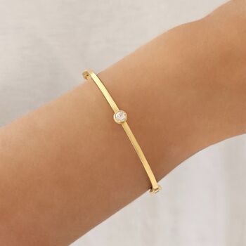 Solitaire Diamond Bangle Gold, 2 of 7