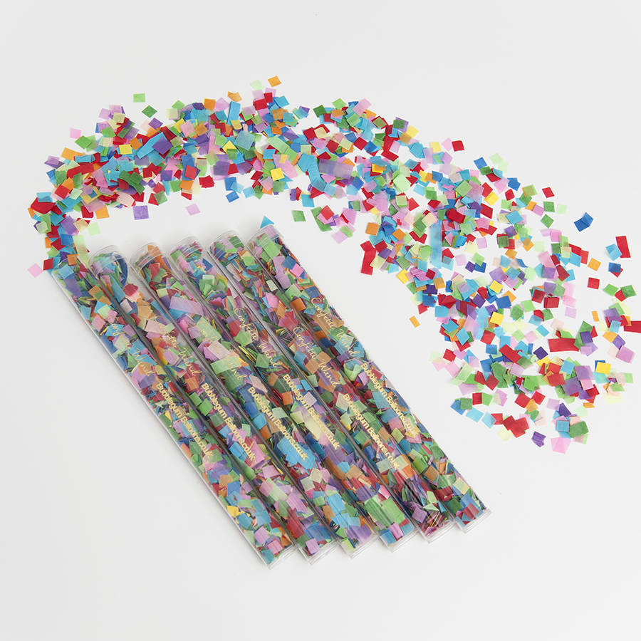 rainbow bright confetti wands by bubblegum balloons