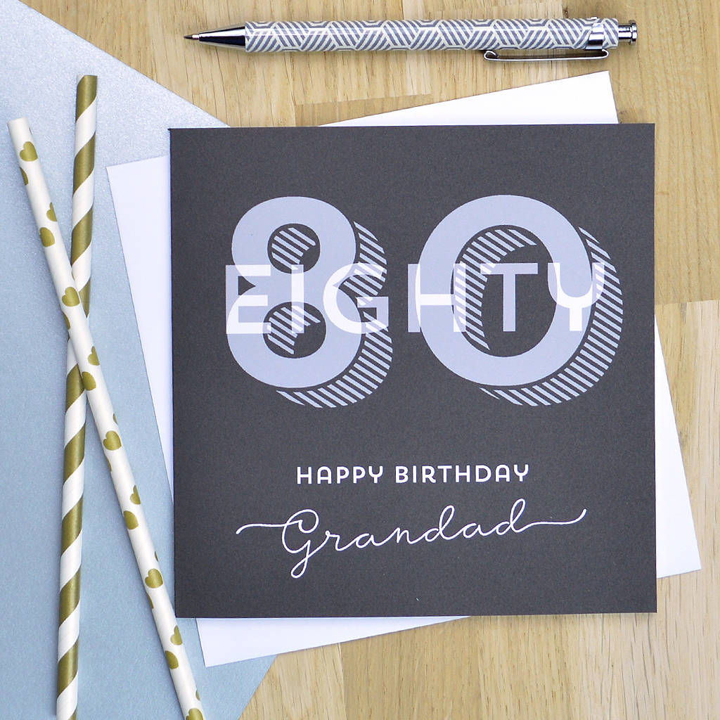 80th birthday card by pink and turquoise | notonthehighstreet.com