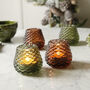 Pinecone Glass Christmas Tealight, thumbnail 1 of 2