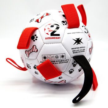 Dog Football Ball With Dog Tug Straps, 6 of 7