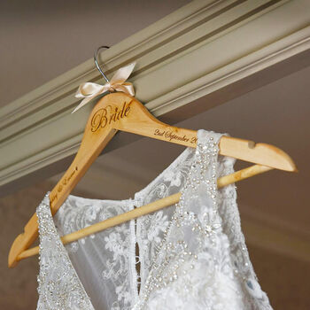 Personalised Bride And Groom Wooden Wedding Hanger, 3 of 5