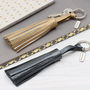 Personalised Luxury Nappa Leather Tassel Key Ring, thumbnail 3 of 12