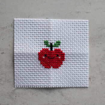 Kawaii Apple Mini Cross Stitch Kit, 8 of 8