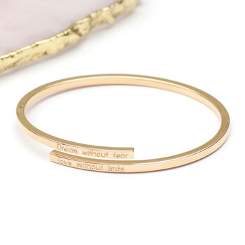 Personalised Sterling Silver Or Gold Open Bangle, 4 of 7