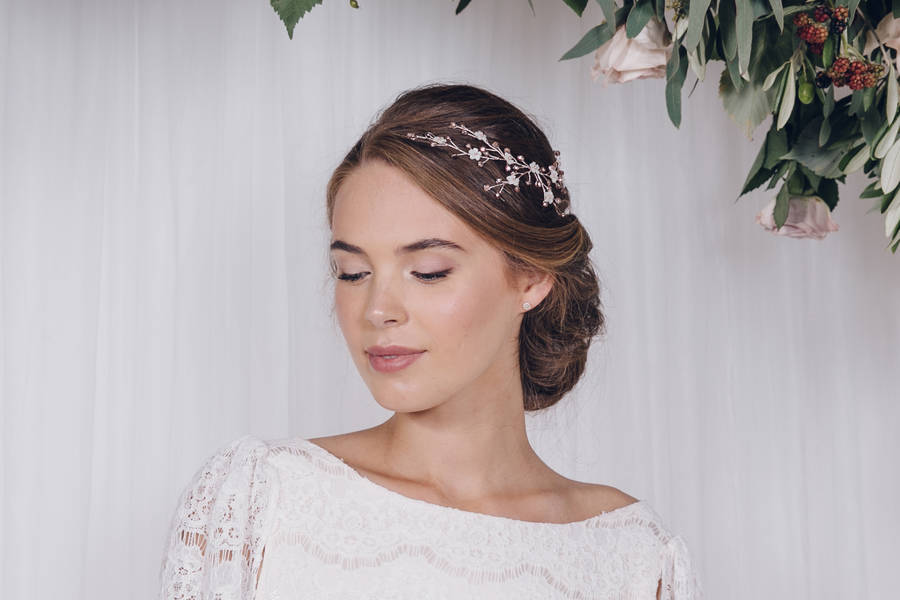 Small Gold, Silver Or Rose Gold Wedding Hair Vine Ivy By Debbie Carlisle |  