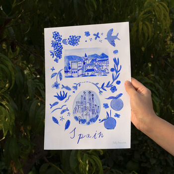 Scenes Of Spain Blue Tile Inspired Travel Print, 3 of 11