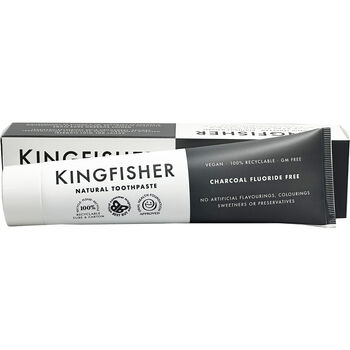 Kingfisher Charcoal Toothpaste Fluoride Free 100ml Pack Of Four, 2 of 3
