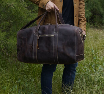 Leather Duffel Oversized Bag, 5 of 7