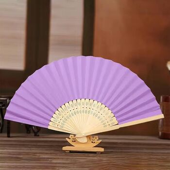 Elegant Pink Personalised Silk Hand Fan, 12 of 12