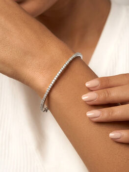 Gold Or Silver Tennis Bangle Bracelet, 5 of 11