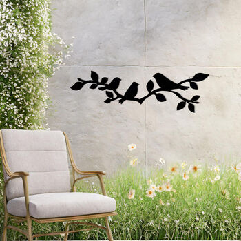 Birds On Branch Metal Wall Art For Garden And Home Decor Gift, 5 of 10