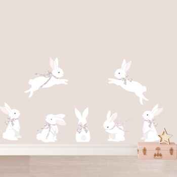 Bunny Fabric Wall Stickers, 4 of 8