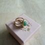 Gold Plated Green Double Band Ring, thumbnail 4 of 7