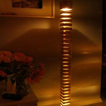 Echelon Handmade Wooden Floor Lamp: Modern Home Decor, 3 of 10