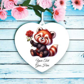 Personalised Cute Rose Animal Red Panda Decoration, 2 of 2