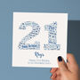 Blue Star Personalised 21st Birthday Card, thumbnail 1 of 5