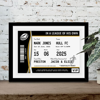 Personalised Rugby Ticket Print For Dad, 4 of 4