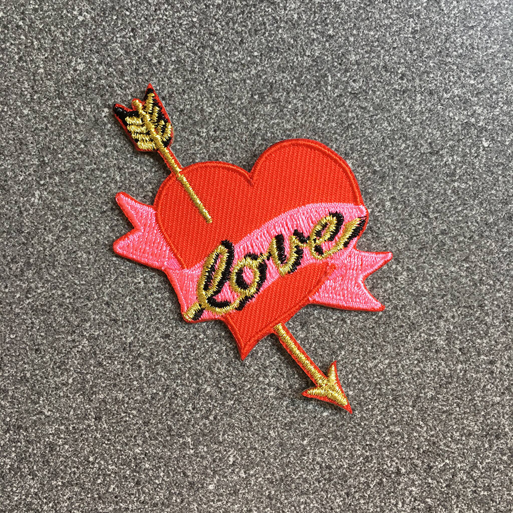 Love Heart Arrow Iron On Patch, 1 of 4