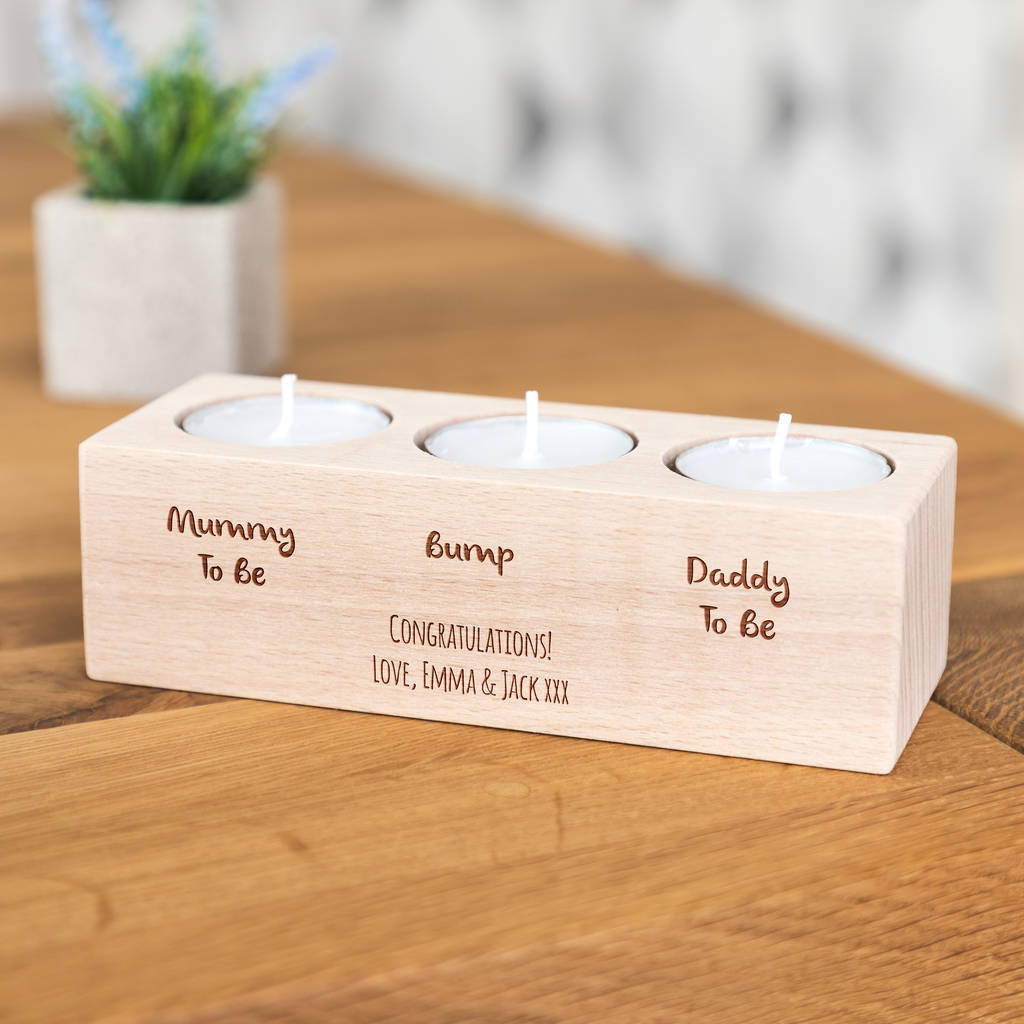 Personalised Mum And Dad To Be Candle Holder Gift