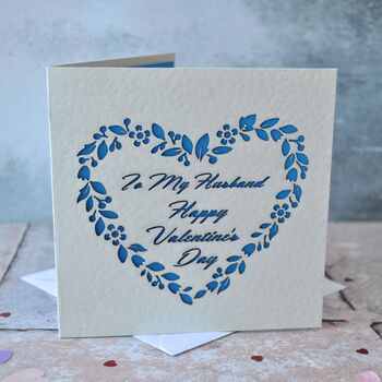 Personalised Laser Cut Floral Valentine's Day Card, 2 of 2