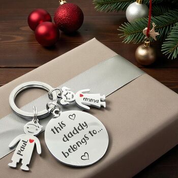 Personalised Round Keychain With Child Charms, 3 of 12