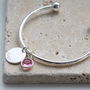Child's Personalised Disc Birthstone Bangle, thumbnail 8 of 11