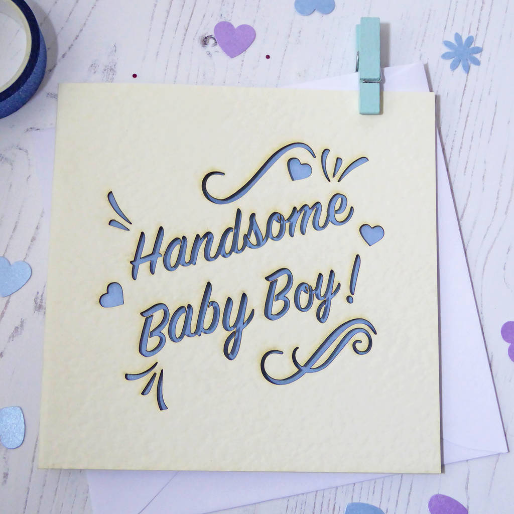 baby boy laser cut card by sweet pea design | notonthehighstreet.com