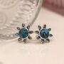 Sterling Silver Turquoise And Topaz Stud Earrings, thumbnail 4 of 11