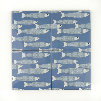 Blue 'Ocean Shoal' Ceramic Tile, 5 of 11