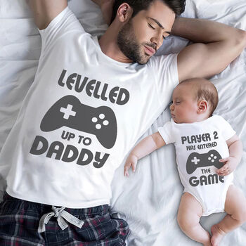 Dad And Baby Gamer T Shirt Baby Grow, 5 of 6