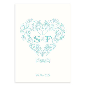 Personalised Heart Strings, Wedding Card, Frameable, 3 of 9