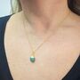 May Birthstone Necklace, Emerald, Gold Plated, thumbnail 3 of 6